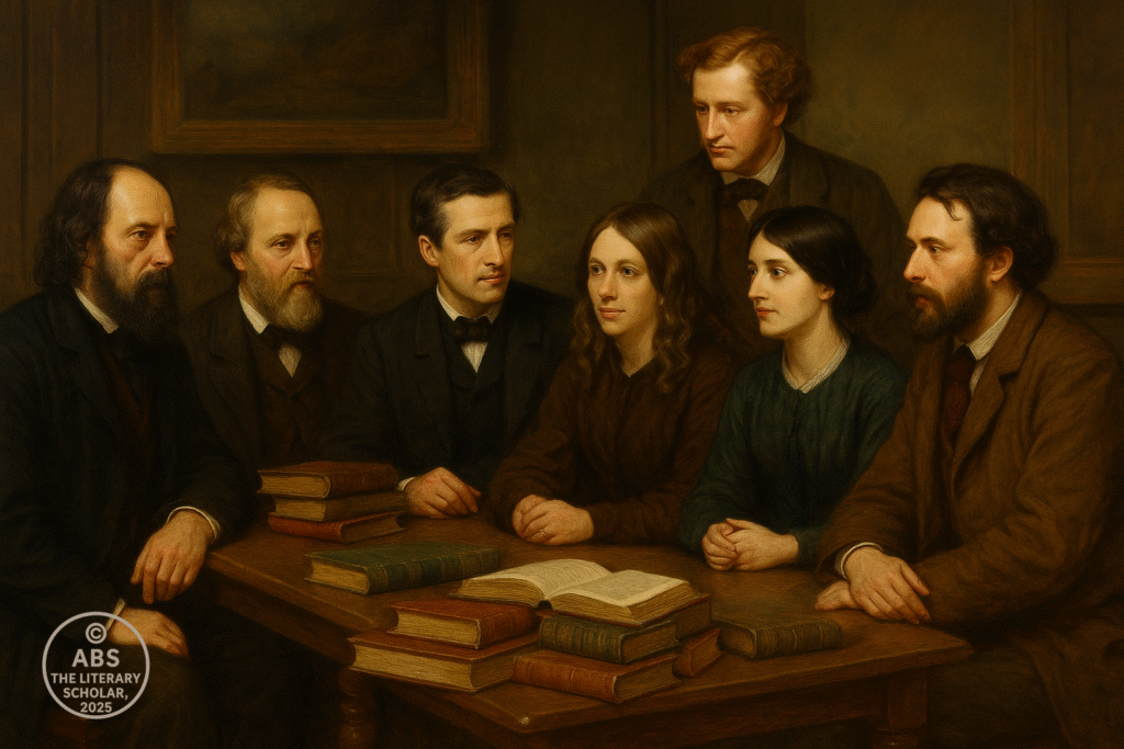 In the heart of the Victorian age, voices of poetry converged—faith, doubt, beauty, protest, and imagination shared across a single table.