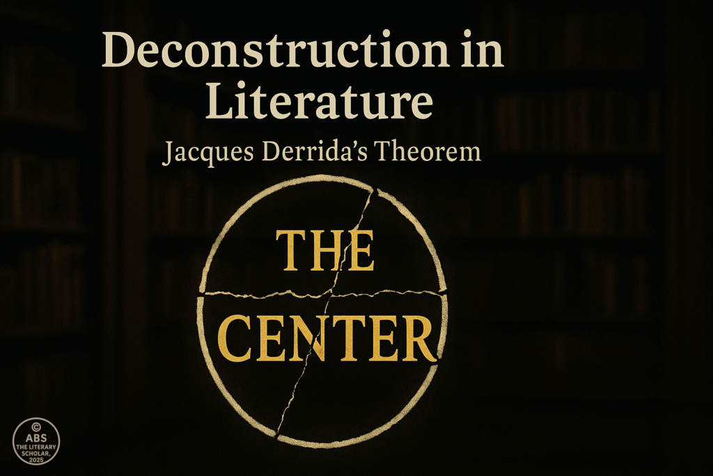 A cracked circle labeled “The Center” representing Derrida’s concept of